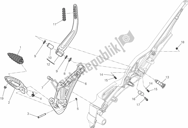Toutes les pièces pour le Repose-pieds Droit du Ducati Diavel White Stripe Thailand 1200 2014